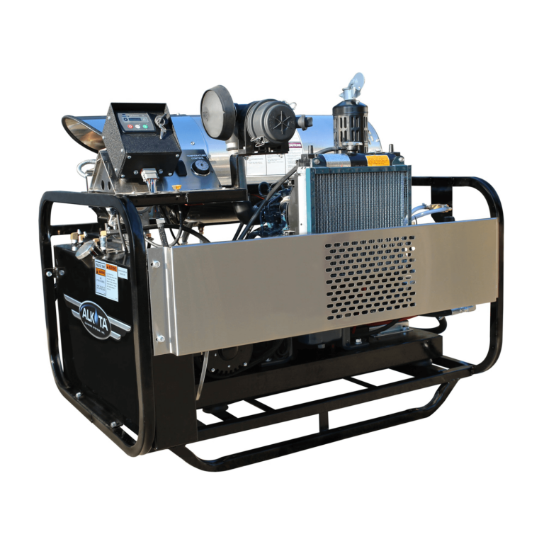 diesel powered hot water pressure washer for industrial use