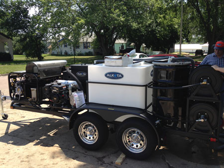 hot water custom pressure washer trailer