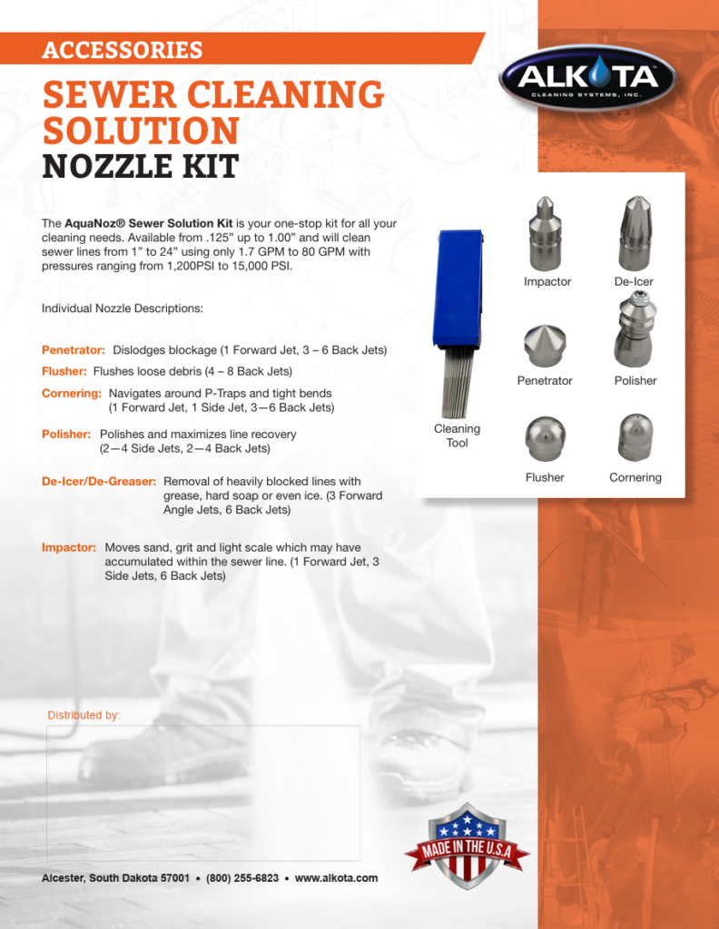 Sewer Cleaning Nozzle Kit