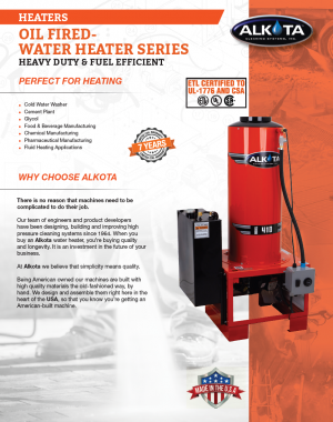 Alkota oil fired water heaters