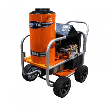 Portable electric powered hot water pressure washer