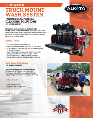 Truck mobile hot water wash system